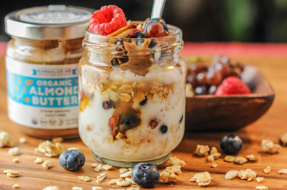 Almond Butter Yogurt & Fruit Parfait - Karmalize.Me