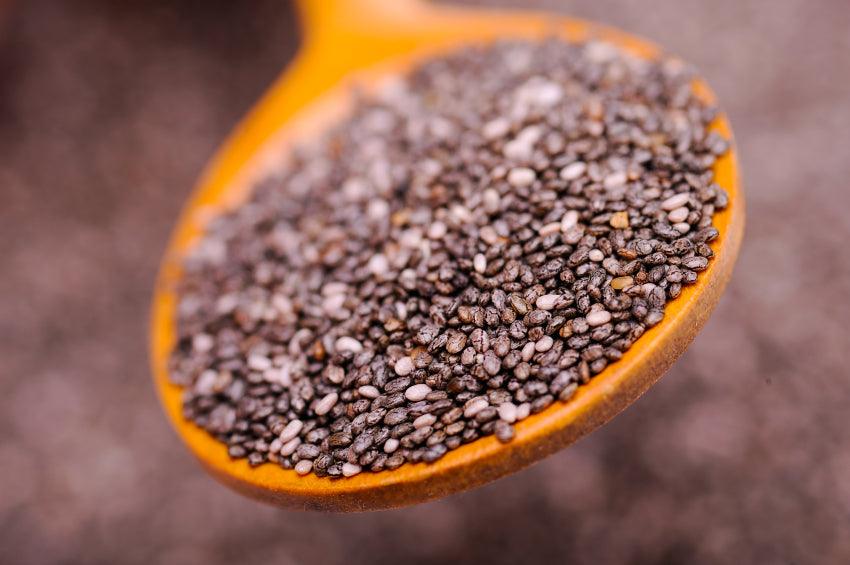 100% Organic Black Chia Seeds close up