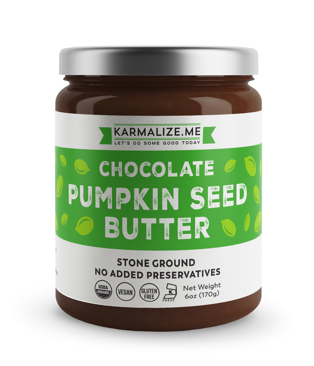 Organic Vegan Cacao Pumpkin Seed Butter.