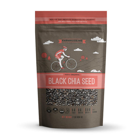100% Organic Black Chia Seeds - 1lb.