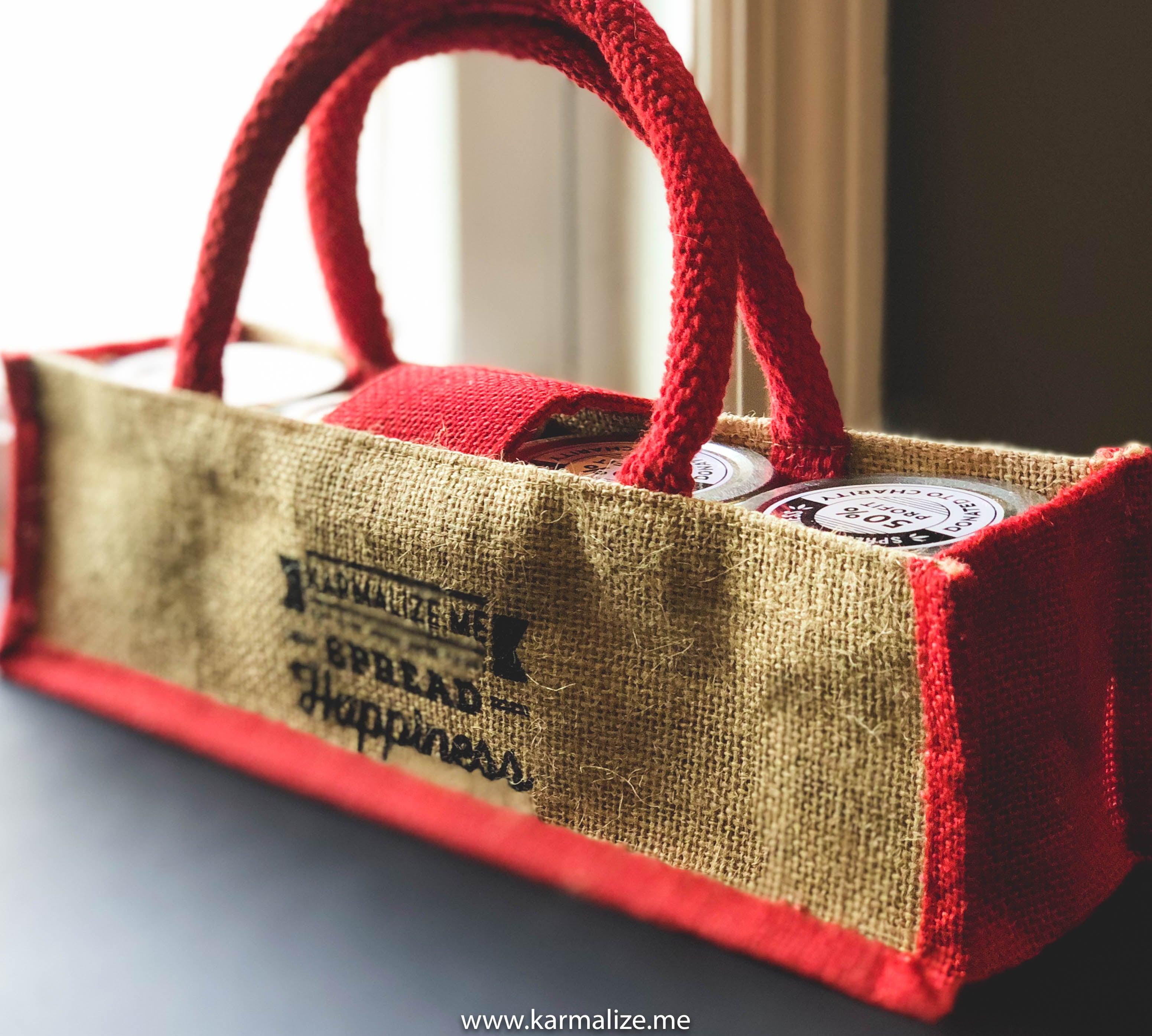 Jute Bag for Nut Butters - (Nut butters not included).  Back