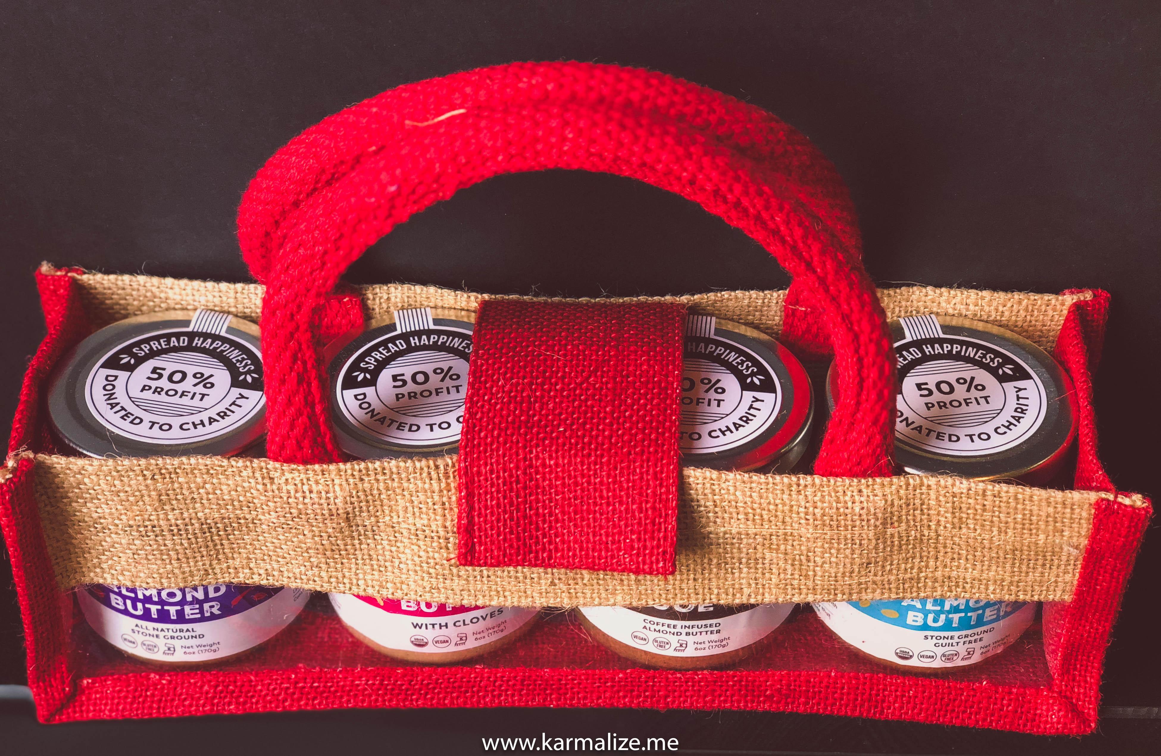 Jute Bag for Nut Butters - (Nut butters not included) - top